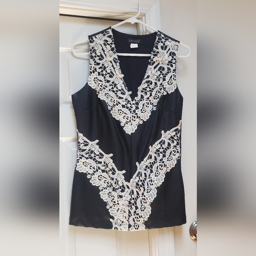 Faux leather sleeveless top